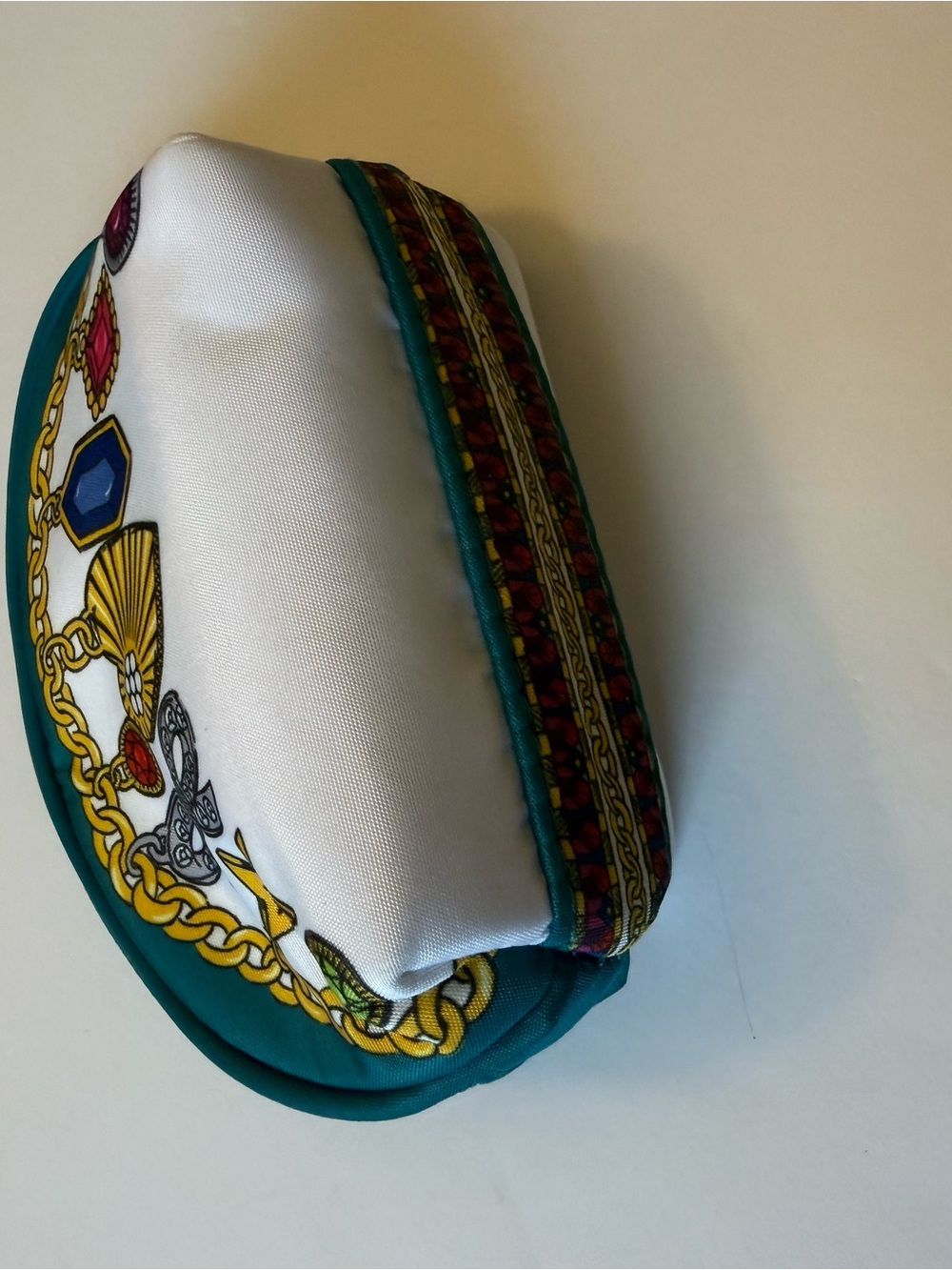 Brighton Teal, White & Gold Charm Cosmetic Pouch - Picture 3 of 8